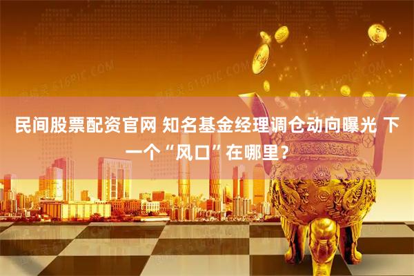 民间股票配资官网 知名基金经理调仓动向曝光 下一个“风口”在哪里？